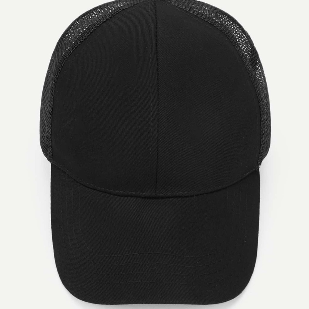 Messy hair/ponytail mesh black baseball cap - Picture 4 of 5